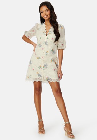 YAS Elima 2/4 Dress Birch AOP:ELIMA AOP Klær