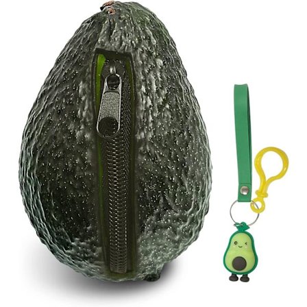 Avocado-formad myntbörs | Realistisk avokado-plånbok | Roliga nyhetsgåvor för avokadoälskare | Avokado-dekor