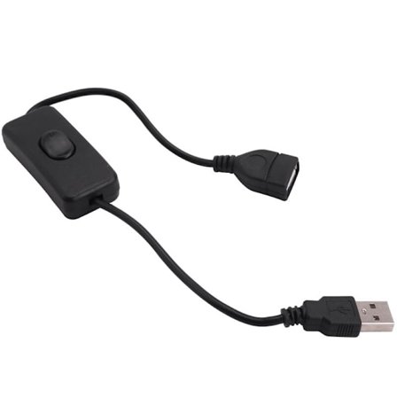 USB-förlängningskabel med en hane och en hona med på/av-knapp