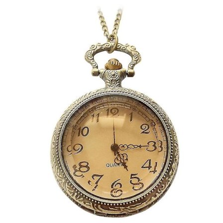 Vintage Glas Mørkebrun Kvarts Lommeur Til Kvinder Mænd Smykker Gave