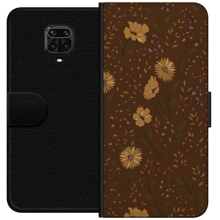 Kompatibelt Plånboksfodral till Xiaomi Xiaomi Redmi Note 9S Bruna blommor retro blommönster blommig design 70-tals vintagestil mönster bohemisk tap