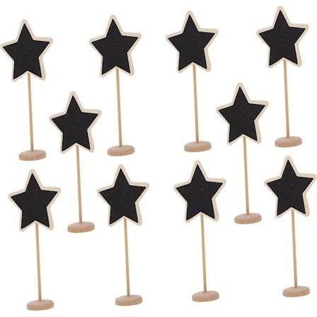 10 stk. tavler ost pentagram bar tilbehør middag fødselsdagstavle toppers skilt tavle have besked cuake i bryllupsdekoration