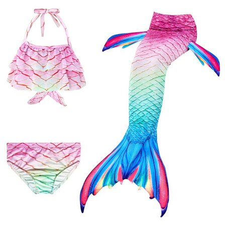 3 stk Kids Mermaid Tail Bikinisett C-150CM C-150CM