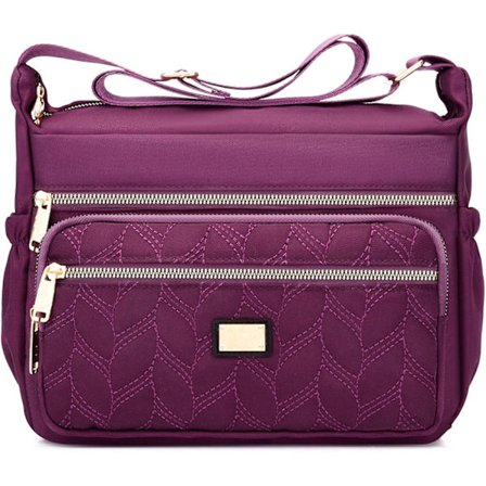 Stor Veske med Skulderrem Dame Skulderveske Håndvesker Messenger Bag Mange Lommer Skulderveske Håndveske Sideveske Satchel For Reiser Lilla