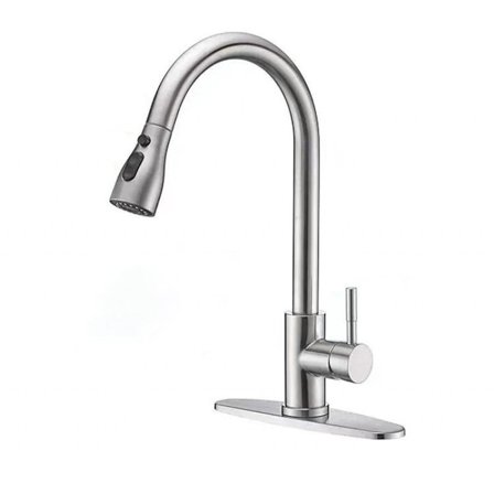 Høytrykks kjøkkenkran m/ uttrekkbar spray, trekk