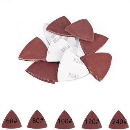 Kampagne, Slibning Disk Trekant Slibning Ark Slibning Diske 80 x 80 x 80 mm Korn 60/80/100/120/240 til Sander 55 PCS,AAFGVC