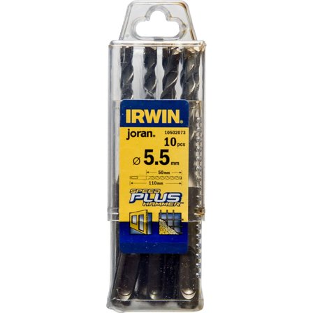 Irwin 10502074 Bor Ø 5,5 mm, SpeedHammer Plus, 10-pakning Lengde: 160 mm, Maskintilbehør & forbruk
