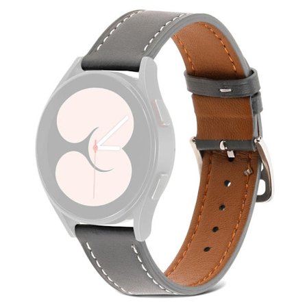 Samsung Galaxy Watch 5 (44mm) / (40mm) / Pro klockarmband i äkta läder - Grå