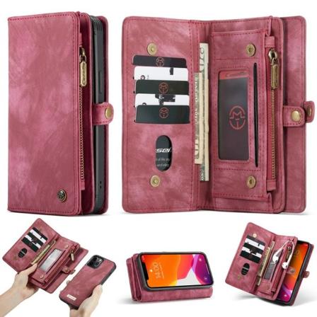 Iphone 12 Pro Max - Caseme 2-i-1 Magnet Skal/fodral - Röd Red Röd
