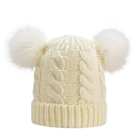 Ny Varm Fargerik Pelsdusk Voksen Strikket Lue Spot Høst og Vinter Dame Wh