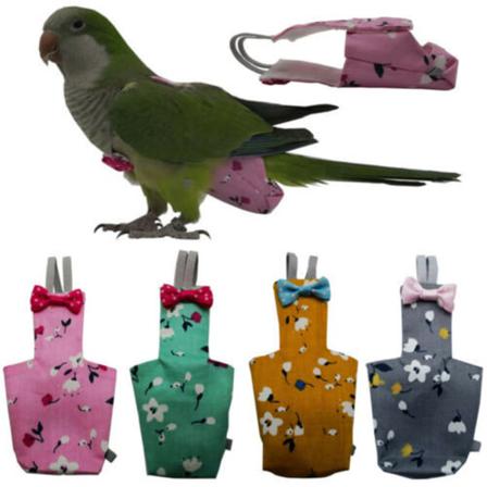 Pet Papegoja Blöja Tvättbar Blöja Bird Flygkläder Söt Set