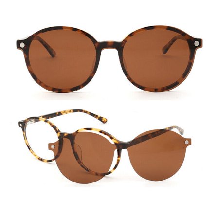 Round Clip On Polarized Magnetic Sunglasses Men Women Eyeglass Frames Hand Made