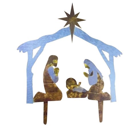 Generisk Utomhus Julkrubba, Väderbeständig Dekor, Jul Heliga Familjen Gårdsdekoration, Vattenresistent PVC - Vit[D]