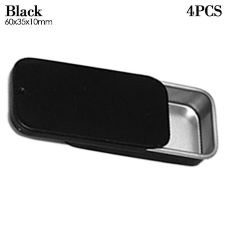 4st Aluminium Plåtburk Kosmetikbehållare SVART 60X35X10MM