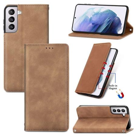 Stilsäkert Plånboksfodral (Floveme) - Samsung Galaxy S21 Brun