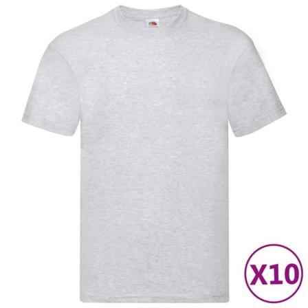 Fruit Of The Loom Original T-shirt 10-pack Grå Stl. S Bomull Grå