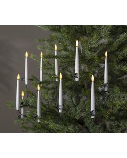 Juletrebelysning Flamme 16 lys Hvit