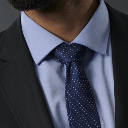 Marineblått Prikket 6cm Silkeslips for menn - Mønstrede slips