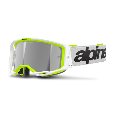 Gogle MX Alpinestars Vision 8 Wordmark Złamany biały/żółty fluorescencyjny