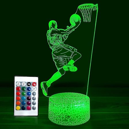 Kobe 3D nattlampa basketlampa sänglampor för vuxna eller barn som födelsedagspresent eller julklapp Xq-3d6-410