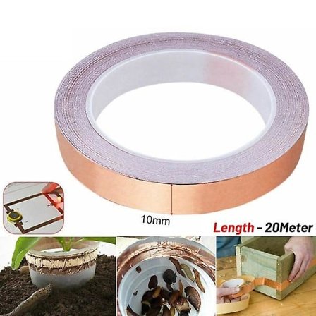 Kobberbånd mod Snegle - 10 mm Bredde - 20m Rulle - Kobber