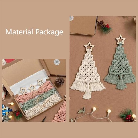 Christmas Tree Macrame Kit Juletre Håndlaget vindu