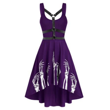 Halloween Ärmlösa Vintage För Kvinnor Purple M