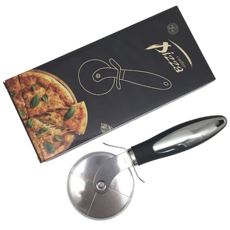 Pizzakutter / Tåler oppvaskmaskin / Rulle / Vingler ikke / Rustfritt stål / Lettvekt