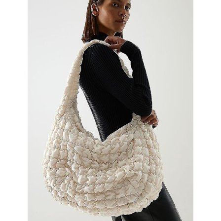 Höst Vinter COS Cloud Bun Liten Stor Kapacitet Dumpling Crossbody Väska, Vit