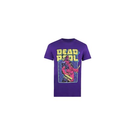 Deadpool Herr T-shirt 90-tal XXL Lila/Gul/Röd