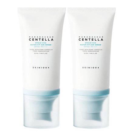 SKIN1004 Hyalu-Cica Water-Fit Sun Serum SPF 50 Twin Pack 2 x 50 ml, Skincare, Solcreme, Solcreme Til Ansigtet