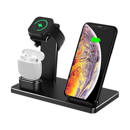 Snabb Laddstation för Apple Svart Aluminium