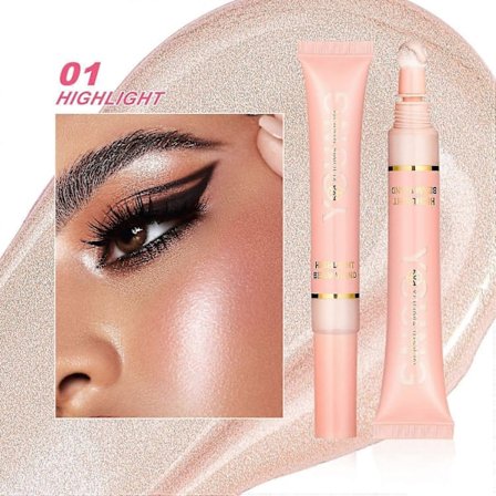 Bronzer/Blush/Highlighter Flydende Stick, 3 Dele Kontur Makeup, Beauty Blush med Svampe, Naturlig Mat Finish, Blød og Holdbar