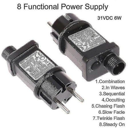 AC 220V til 31VDC 6W 8 Funksjonell SELV LED Lampedriver EU-Plugg Bryteradapter (FMY)