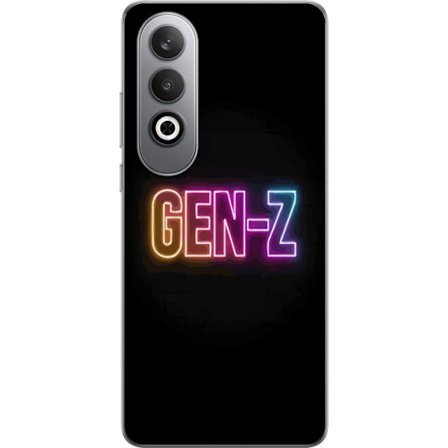 Kompatibel Mobilcover til OnePlus OnePlus Nord CE4 Neontekst Gen Z i farverigt lys mod en mørk baggrund i moderne digital stil