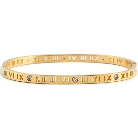 Fashion Hollow Romerska siffror Armband [guld]