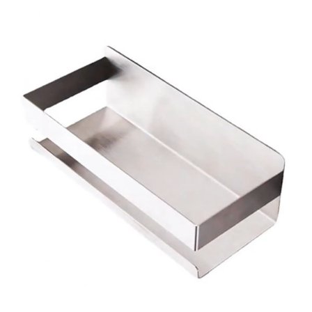 Elegant pladsbesparende selvklæbende badeværelseshylde til brusebad, flydende hylder med gelænderdesign til badeværelse køkken vægmonteret rustfrit 