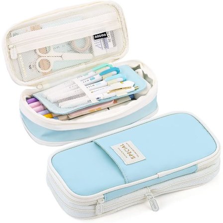 Blyantsæske med stor kapacitet, blyantsæske til piger, teenagere, stofpose til studerende, voksne, blyantsæsker, stor til skole og kontor