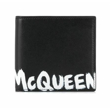 Alexander McQueen Pung Sort, Herre Punge og Kortholder, Størrelse: ONE Size