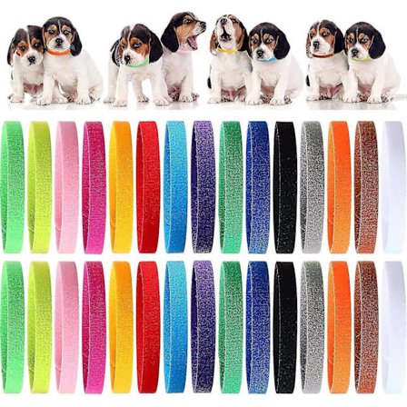 45 Stykker Valpe-Halsbånd Dobbeltsidig Nyfødt Kjæledyr Identifikasjonsbånd 3 Størrelser Justerbare Valpe-Halsbånd Myk Co
