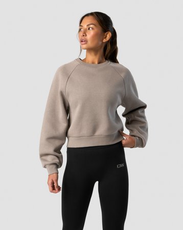 ICANIWILL - Everyday Cropped Crewneck Greige - Pitkähihaiset - Naiset - Treenivaatteet ICIW:ltä