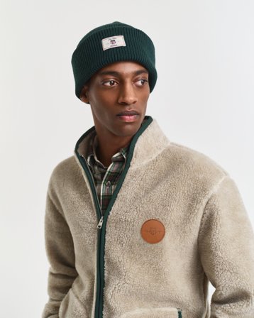 GANT Herren Gerippte Beanie aus Baumwollgemisch (ONE SIZE) Grün