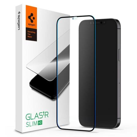 Spigen Fc Härdat Glas Iphone 12 & 12 Pro - Svart Svart
