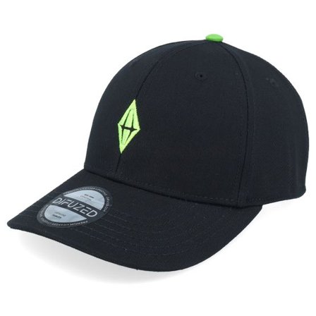 Difuzed - Svart adjustable Keps - The Sims Diamond Black/Green Adjustable @ Hatstore