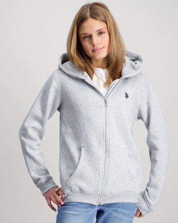 U.S. Polo Assn. DHM BB Zip Hoodie Grijs Hoodies Meisjes - Kids Brand Store