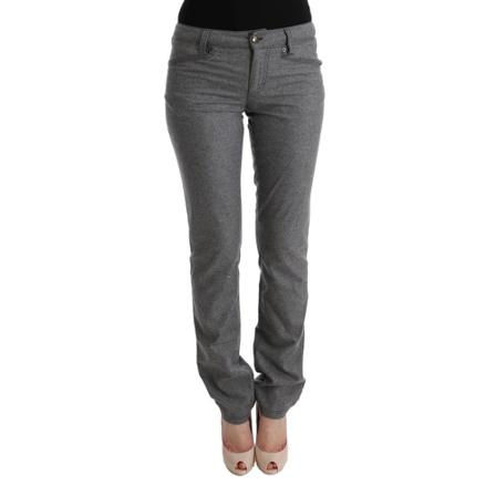 Ermanno Scervino, Wool Skinny Casual Pants Grijs, Dames, Maat:M
