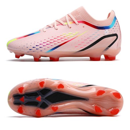 Miami Messi fotballsko nye lange spiker herre dame innendørs utendørs fotballsko for stor gutt AG/FG Rosa 38