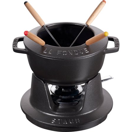 Staub Fondue set 16 cm svart med blank insida | Matlagning > Kokkärl & Stekpannor > Fondue | Bagaren och Kocken