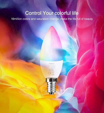 SYNERGY 21 LED 4W E14 RGB-WW (RGB-CCT) Candle Light *Milight/Miboxer*