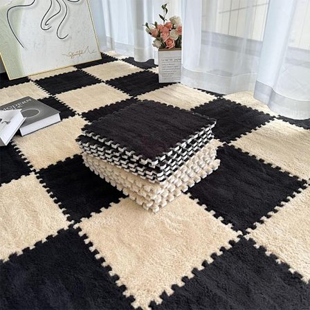 Plyschmatta skarvningsblock sovrum sängkant halkfri golvmatta flytande fönster bekväm bomull varm dyna